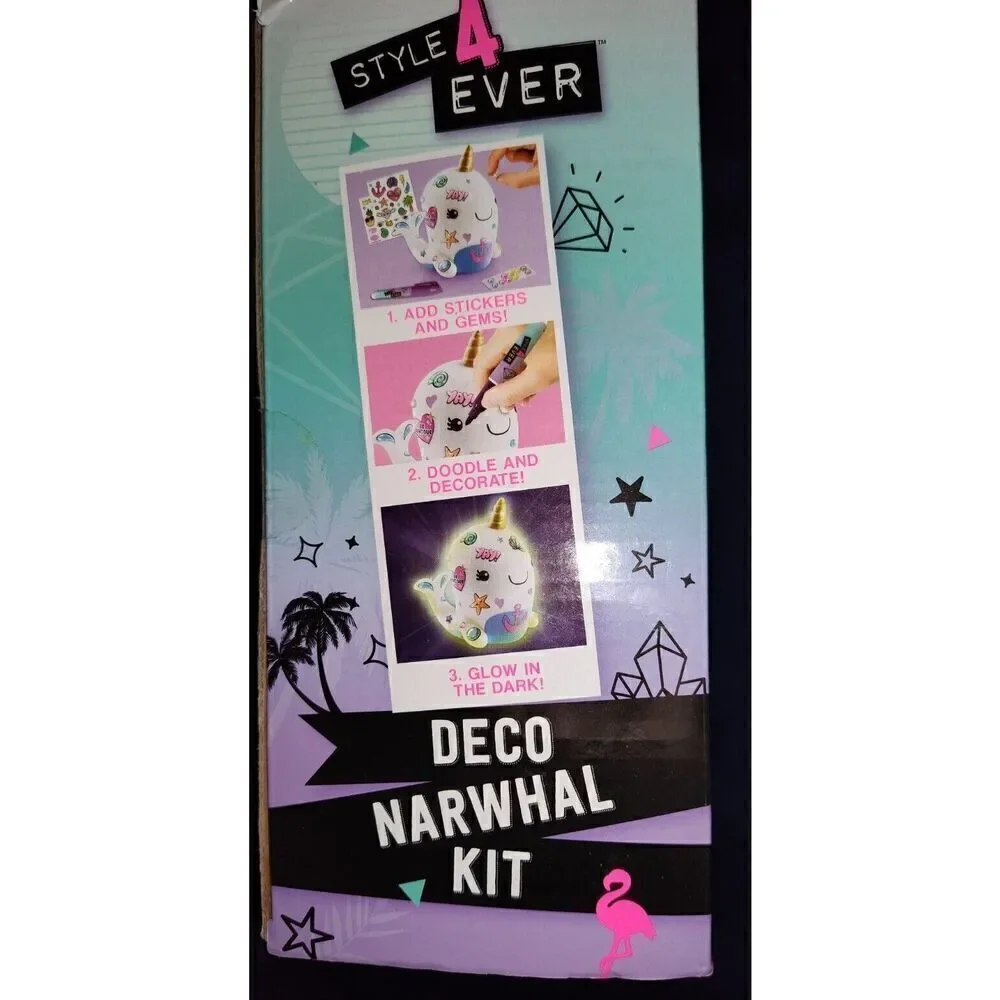 Glow In The Dark Deco Narwhal Kit NEW IN STOCK Coin Bank